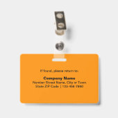Badge Basé sur le texte avec photo de l'employé Rectangl (Arrière avec clip)