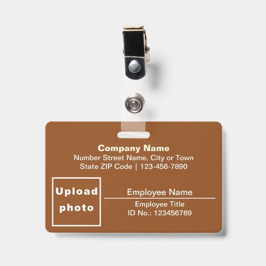 Badge Basé sur le texte avec photo d'employé Rectangle M (Avant avec clip)