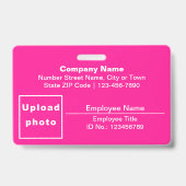 Badge Basé sur le texte avec photo d'employé Rectangle R (Avant)
