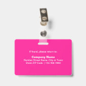 Badge Basé sur le texte avec photo d'employé Rectangle R (Arrière avec clip)
