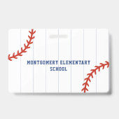 Badge Baseball Softball Sport Pinstripe School Hall Pass (Arrière)