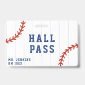 Badge Baseball Softball Sport Pinstripe School Hall Pass (Avant)