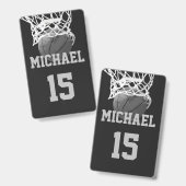 Badge Basket-ball Votre nom (Front & Back)