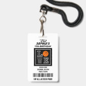 Badge Basketball Hoops, Basketball Player Birthday (Front with Lanyard)