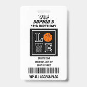 Badge Basketball Hoops, Basketball Player Birthday (Back)