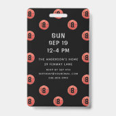 Badge Basketball VIP Event Photo Anniversaire (Arrière)