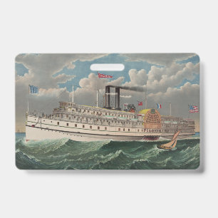 Badge Bateau à vapeur à roue à aubes NY Voyage Grand Pil
