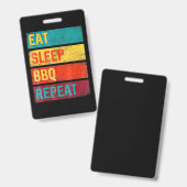 Badge BBQ | Barbecue Grillades Cadeau Dormir BBQ (Avant & arrière)