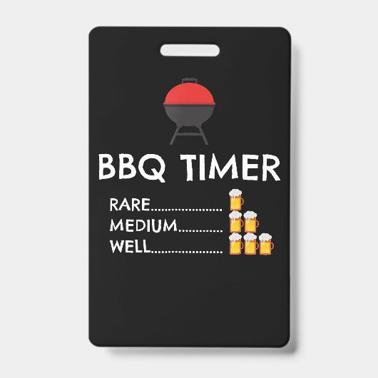 Badge BBQ | Minuteur BBQ Barbecue Drôle Grill Friture Ca (Avant)