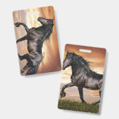 Badge Beau Cheval Noir (Avant & arrière)
