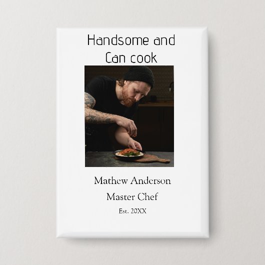 Badge Beau et peut cuisiner ajouter nom master chef date (Recto)