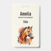 Badge Beau portrait de cheval alezan (Arrière)
