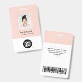 Badge Beauté chic or heure rose nom féminin (Avant & arrière)