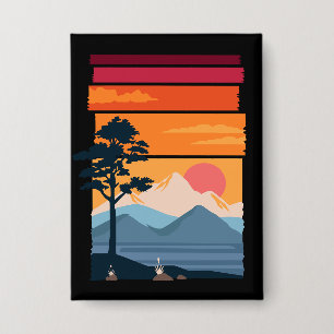 Badge Beauté de la nature au coucher du soleil sur une m