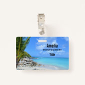 Badge Beautiful Turquoise Tropical Beach (Dos avec clip)