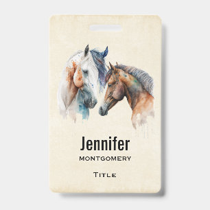 Badge Beaux Chevaux de Style Western Boho