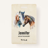 Badge Beaux Chevaux Style Boho Occidental (Dos)