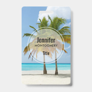 Badge Beaux palmiers sur une plage tropicale