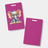 Badge Bébé éléphant sage (Avant & arrière)