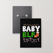 Badge Bébé Elfe Noël Design de vacances-84608 (Recto/Verso)