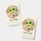 Badge Bébé Geckos jote personnages de dessin (Avant & arrière)