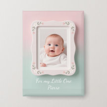 Bébé Heureux Cadre Floral Rose Vert