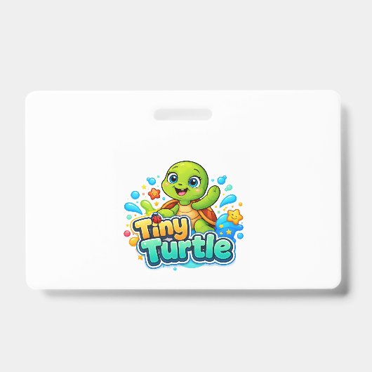 Badge Bébé Tortue Mignon (Avant)