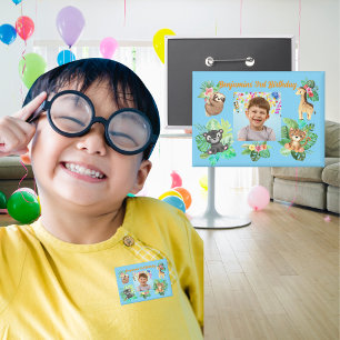 Badge Bébé tropical Animaux Bouton Anniversaire de enfan