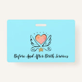 Badge Bébé Whimsical Doula Birth Coeur d'entraîneur de n (Dos)