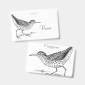 Badge Bécasseau Oiseau de rivage Thunder_Cove  (Avant & arrière)