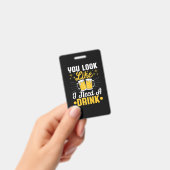 Badge Beer Drinker I Need A Drink Beer Birthday (Manuel / portable)