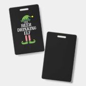 Badge Beer Drinking Christmas Birthday (Avant & arrière)