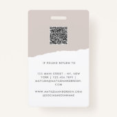 Badge Beige moderne miniature photo abstrait (Dos)