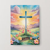 Badge Belle aquarelle de Pâques (Recto)