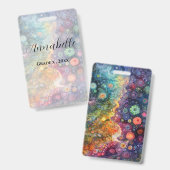 Badge Belle couleur Whimsical Retour à l'école (Recto et verso)