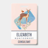 Badge Belle Doe Brown avec points blancs (Dos)