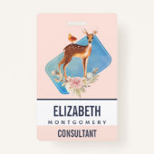 Badge Belle Doe Brown avec points blancs (Dos)