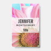 Badge Belle Fleur rose Gros plan Photo (Dos)