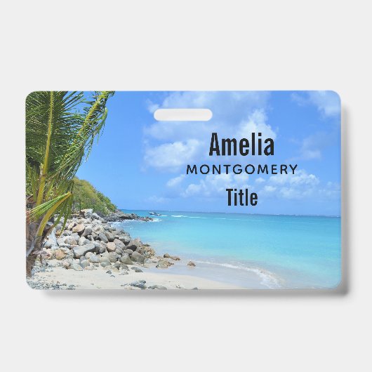 Badge Belle Plage Tropicale Turquoise (Avant)