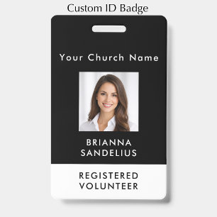 Badge Bénévolat à l'église - Carte d'identité photo pers