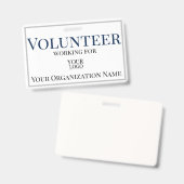 Badge Bénévolat ID de logo personnalisé (Avant & arrière)