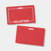 Badge Bénévole à blanc rouge (Avant & arrière)