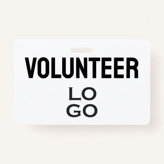 Badge Bénévole avec ID de logo personnalisé (Devant)