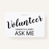 Badge Bénévole Me demander nom (Devant)