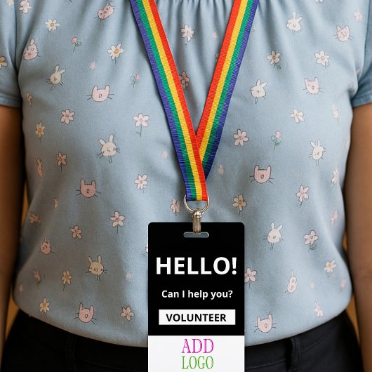 Badge Bénévole personnalisé - Passe photo - ID de nom