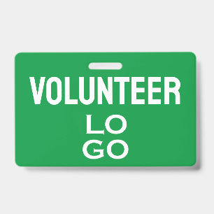Badge Bénévole Vert avec ID de Logo Personnalisé