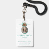 Badge Bibliothécaire / Bibliothèque (Avant avec lanière)