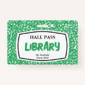 Badge bibliothèque de livres de composition laissez-pass (Devant)