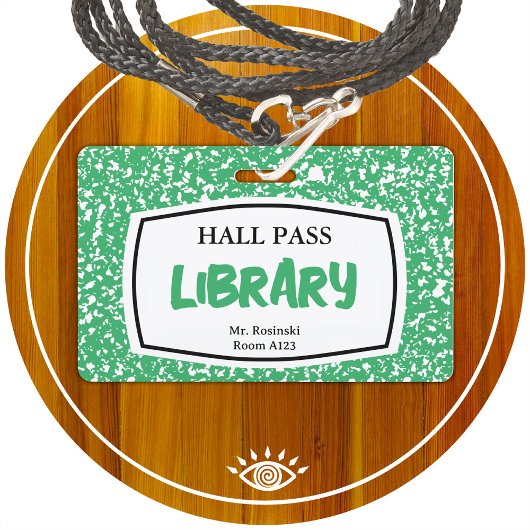 Badge bibliothèque de livres de composition laissez-pass