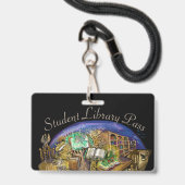 Badge Bibliothèque de passage vivant d'étudiant de rêves (Front with Lanyard)